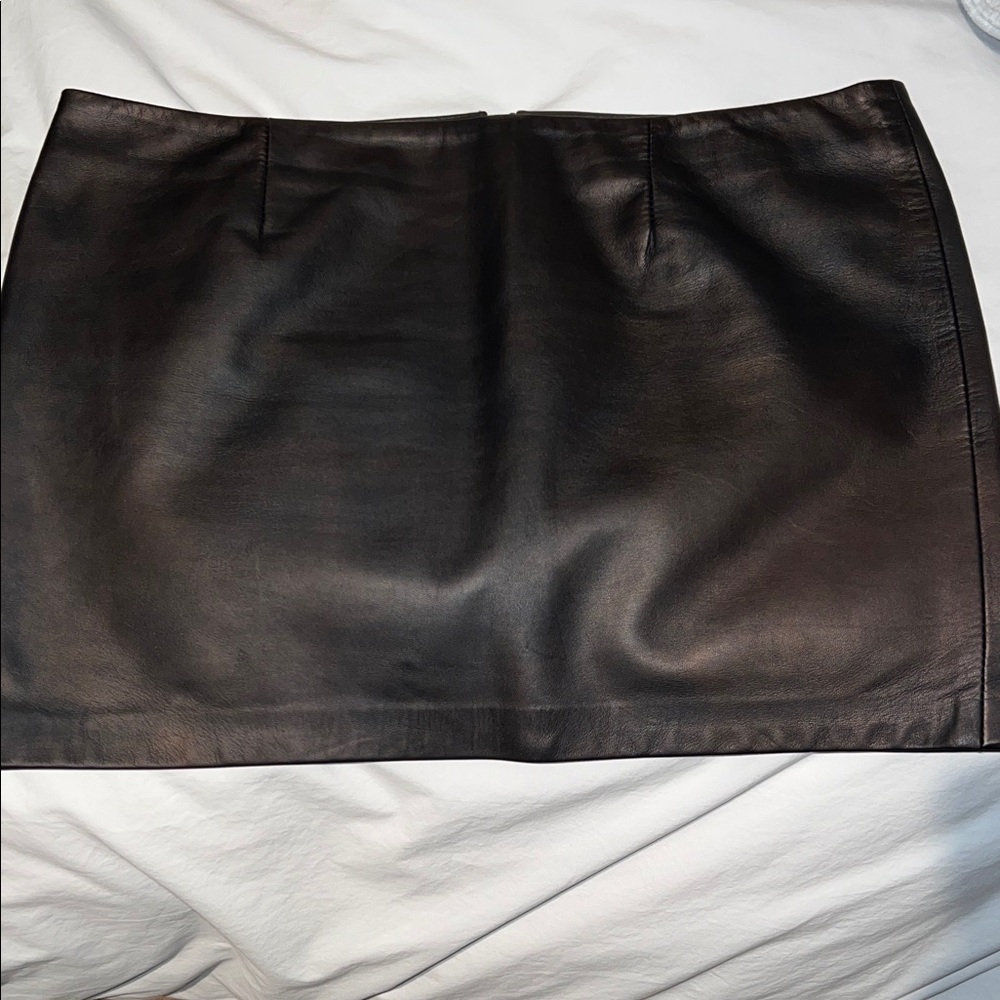 Mackage Black Leather Mini Skirt